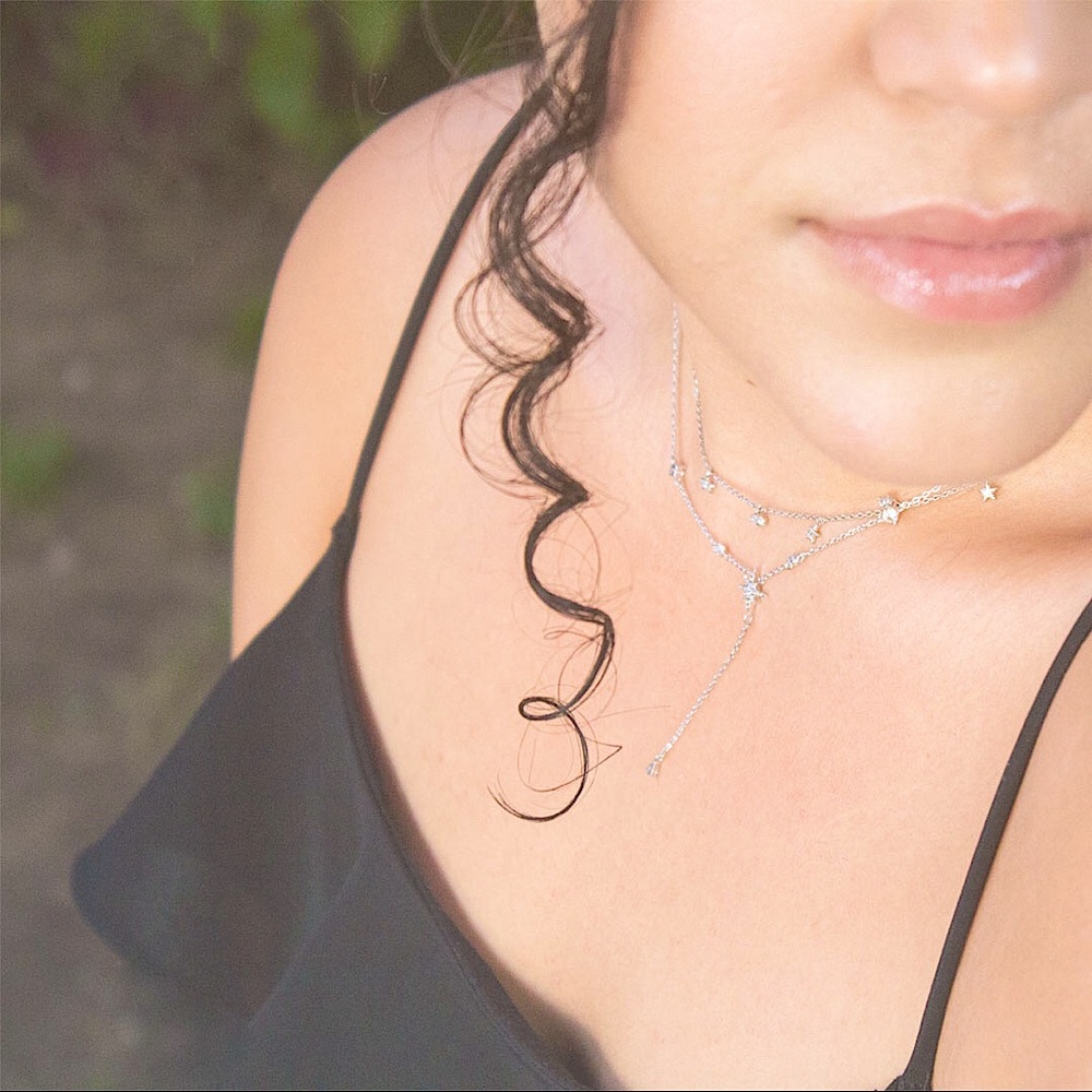 Dainty North Star silver necklace